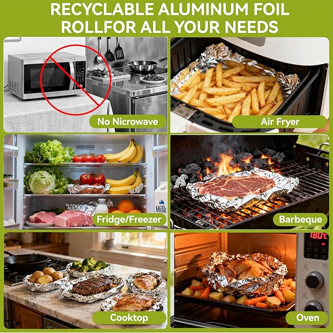 Aluminum Foil Roll, 12in x 350ft Aluminum Foil, Thick Strong Tin Foil - Image 4