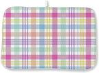 Easter Checkered Dish Drying Mat 18x24 Inch Colorful Buffalo Plaid Drying Mat by DAFENA