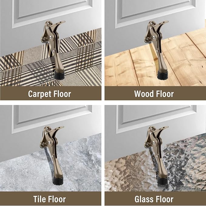 Chumia 12 Pieces Heavy Duty Door Stoppers 5.35 Inches Kickdown Adjustable Kick - Image 5