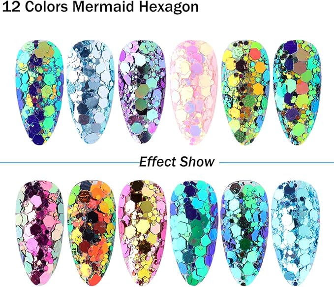 Chameleon Glitter Nail Art Sequins, Holographic 3D Laser Gradient Nail Glitter - Image 4