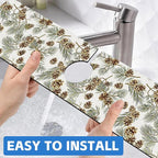 Abstract Pine Cones Sink Faucet Absorbing Mat Splash Guard Behind Faucet Sink - Image 6