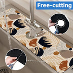 Boho Tropical Leaves Kitchen Sink Splash Guard Mat Absorbent Fast Drying Mat - Image 7