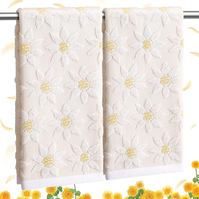 2 Pack Sunflower Hand Towels for Bathroom 14 x 29 in Spring Floral Flower by Unknown