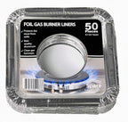 Disposable Gas Burner Liners 50 Pack, Aluminum Foil Square Stove Covers - Image 6