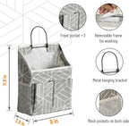 2pcs Wall Hanging Storage Bag, Small Door Closet Linen Fabric Pockets Organizer - Image 3