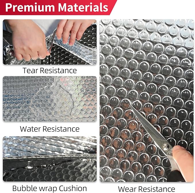 Reflective Insulation Aluminum Foil Sheets 47.2 in X 15 FT, Bubble Wrap - Image 4
