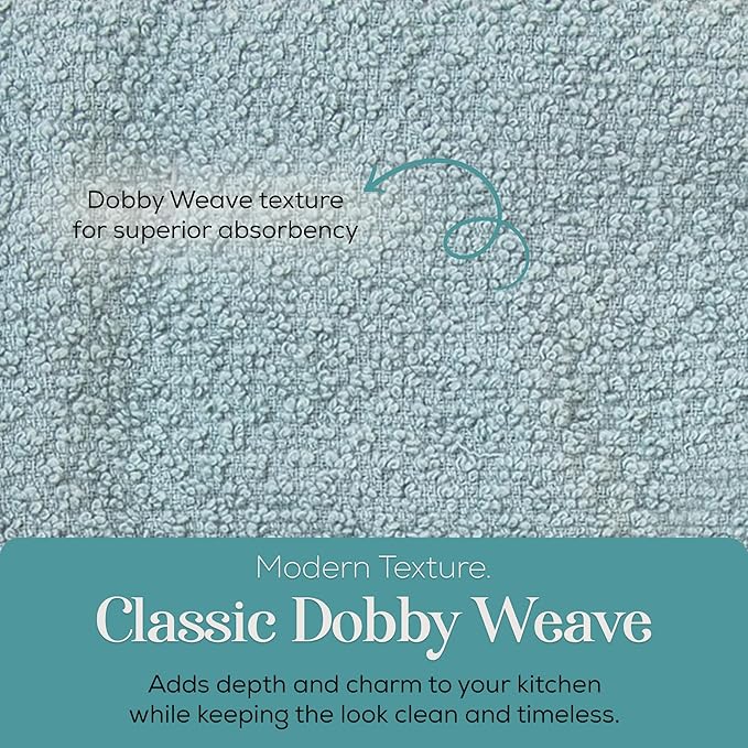 MosJos Kitchen Towels, Cotton Soft Large 18 x 28 Dobby Weave Super Absorbent - Image 3