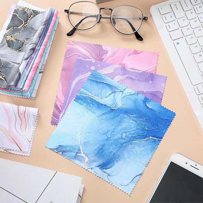 Sinmoe 20 Pcs Microfiber Cleaning Cloth Cute Marble Design Microfiber Cloth - Image 7