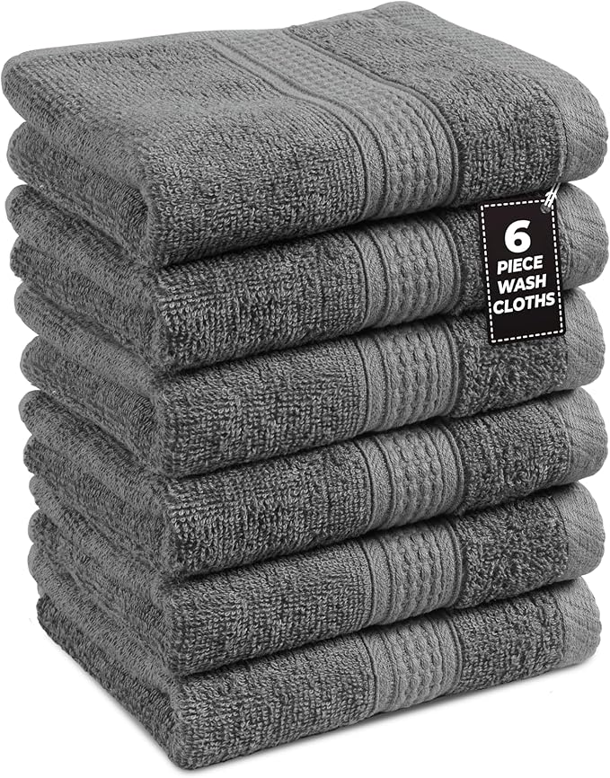Grey Hand Towels for Bathroom by LaneLinen
