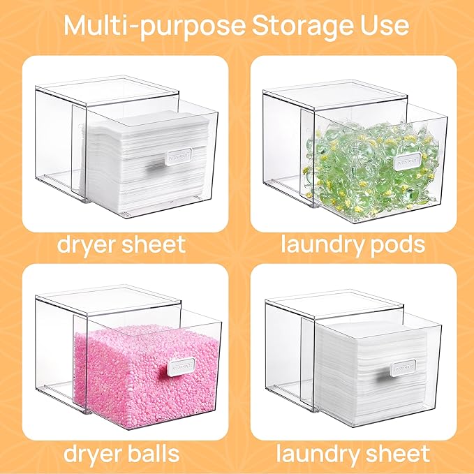 Vtopmart 2 Pack Dryer Sheet Holder and Laundry Pods Container, Scent Booster - Image 7