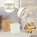 Wicker Trash Can with Lid and Liner, Handwoven Wicker Waste Basket, Water - Image 3