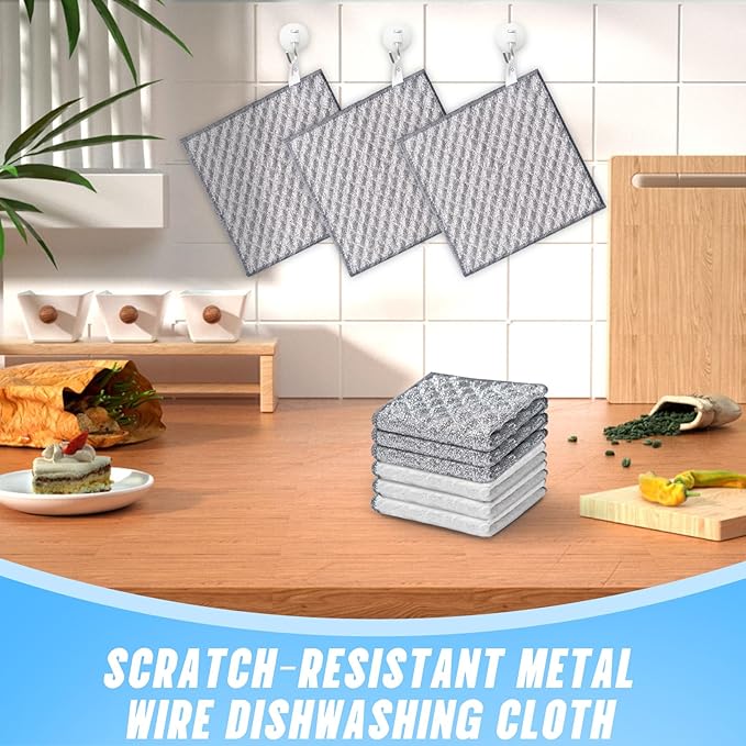 8 PCS Four-Layer Non-Scratch Multipurpose Steel Wire Dishcloths - Image 7