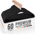 HOUSE DAY Black Velvet Hangers 60 Pack, Premium Non-Slip Felt Hangers, Sturdy by HOUSEDAY