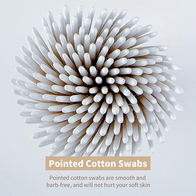 600PCS Pointed Cotton Swabs -4 Inch Wood Handle Pointed Tip Head Precision - Image 2