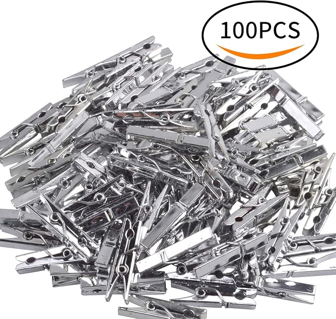 Mini Clothespins, 100 Pieces Plastic Utility Paper Clip, Photo Paper Peg Pin - Image 2