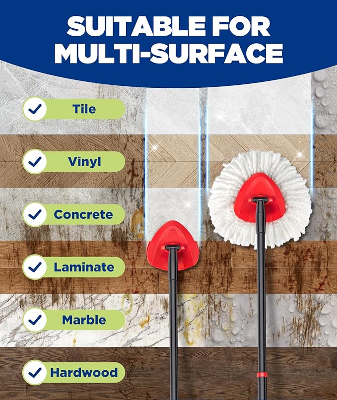 4-in-1 Mop Heads Replacements for O Cedar EasyWring 1 Tank System, Includes 1 - Image 6