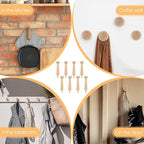 Xindojuz 8 PCS 3.3 Inch Wooden Shaker Pegs, Screw-on Solid Wooden Wall Hooks - Image 4