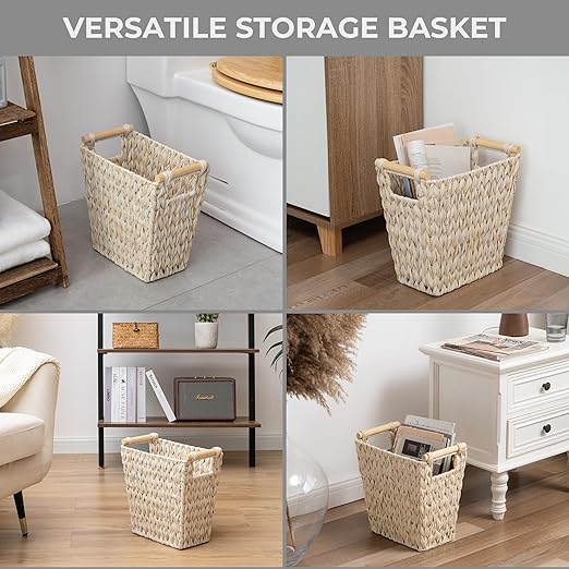GRANNY SAYS Wicker Waste Baskets, Waterproof Bathroom Trash Can, Waste Basket - Image 9