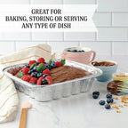 PLASTICPRO Disposable 10'' X 10'' X 3'' Inch Square Aluminum Tin Foil Baking - Image 2