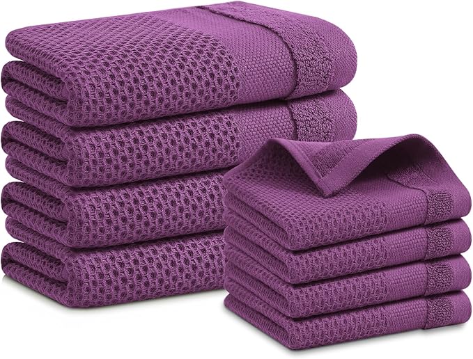 Homaxy Kitchen Towels and Dishcloths Set, 12 x 12 and 13 x 28 Inches, Super by Homaxy
