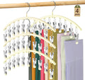 Legging Organizer for Closet, Metal Yoga Pants Hangers 4 Pack w/10 Clips Holds by Volnamal