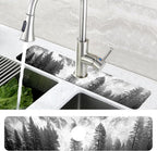 Winter Forest Mountain Sink Faucet Absorbing Mat Sink Splash Guard Faucet Mat - Image 4