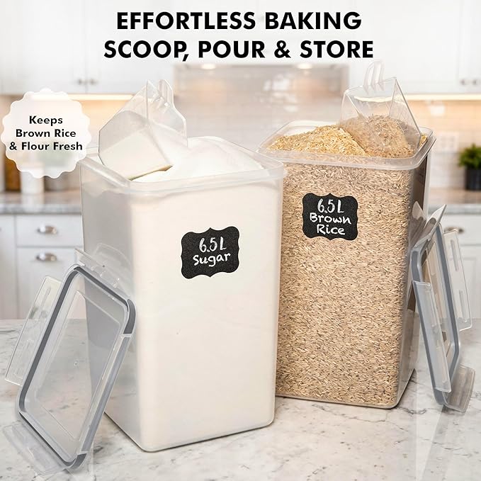 WHITE FEATHER SUPPLIES 2 PC Large Food Storage Containers - Image 2