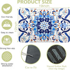 Dish Drying Mat Mandala Blue Floral Kitchen Mat 12"x19" Bsorbent Coffee Maker - Image 4