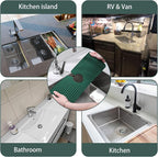 Faucet Mat for Kitchen Sink, Silicone Faucet Handle Drip Catcher Tray, Drying - Image 7