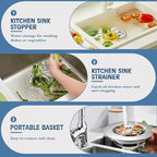 Kitchen Sink Drain Strainer 3 in 1, 304 Stainless Steel Pop Up Sink Stopper - Image 6