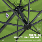 PURPLE LEAF 9' X 11.5' Square Cantilever Umbrella Patio Umbrella with Base Outdoor Umbrella Aluminum Offset with 360-degree Rotation for Garden Deck Pool Patio Apple Green - Image 7