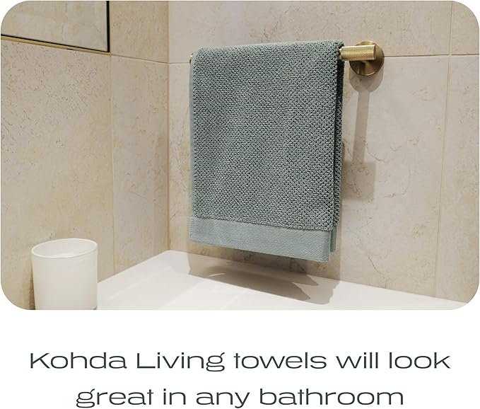 Luxury Silver-Infused Sage Green Hand Towels 2-Pack, 23.6"x17.7" - Image 7