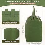 Canvas Laundry Bags with Handles & Square Base 13.8"Lx13.8"Wx27.6"H, Large - Image 3