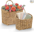 Set of 2 Wicker Hanging Basket for Organizing, Front Door, Flowers by 84ECO