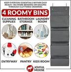 Joyful Moose Over the Door Hanging Organizer Closet Storage Bins Grey - Image 5
