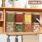 ComSaf 0.8 Qt Glass Food Storage Jars Set of 6, Pantry Organization Jar - Image 9