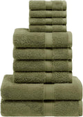 Superior Egyptian Cotton Solid Towel Set, Washcloths 13” x 13”, Hand Towels 20” by SUPERIOR