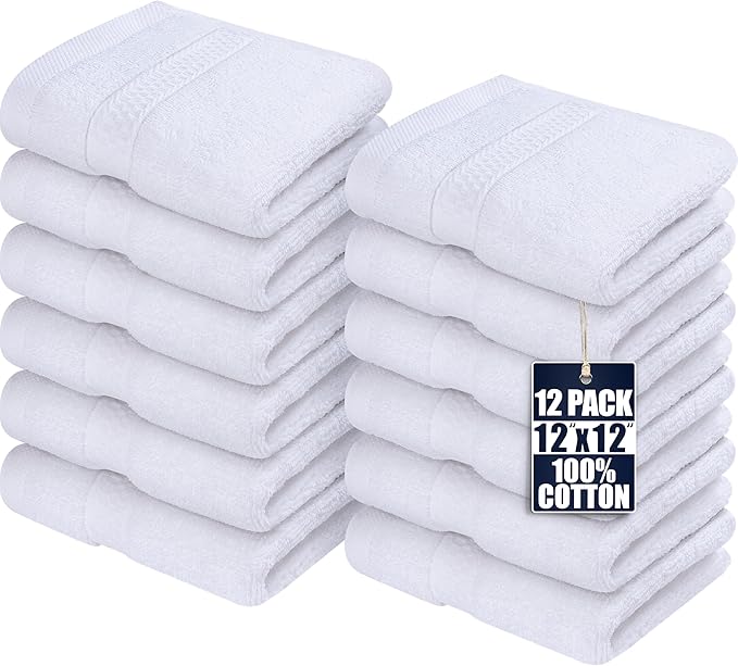 Utopia Towels 12 Pack Premium Wash Cloths Set, 12 by 12 Inches, 100% Cotton by UTOPIATOWELS