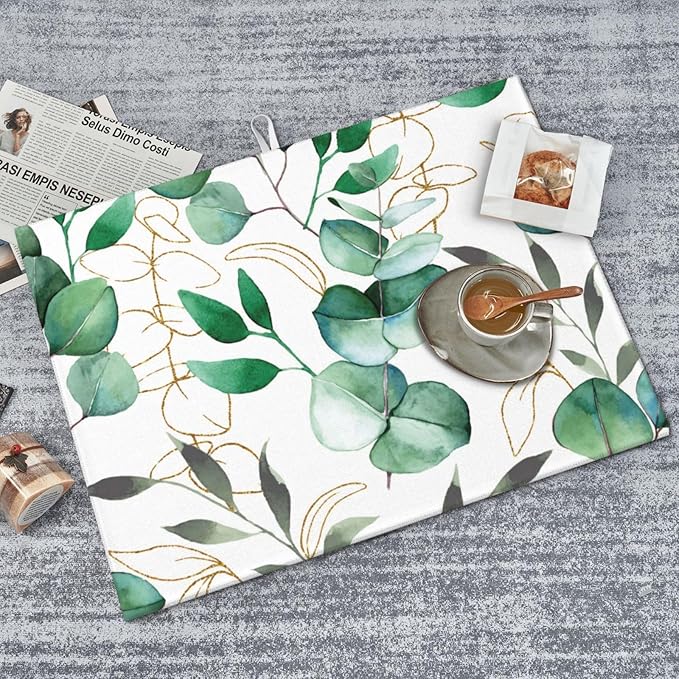 Green Leaves Dish Drying Mat 18x24 - Image 8