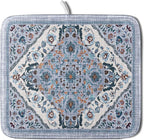 Boho Flower Dish Drying Mat Blue Bohemian Dishes Drainer Rack Mat 16x18 Inch by Giwawa