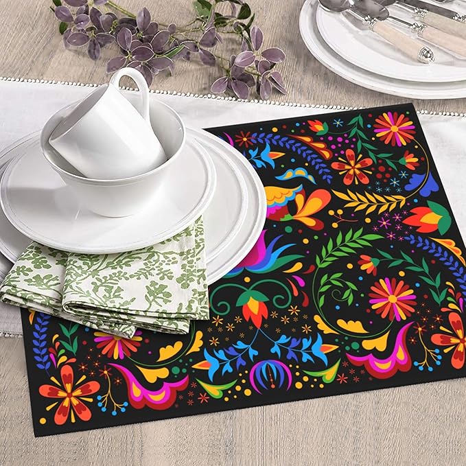 Mexican Dish Drying Mat for Kitchen Counter Mexican Flower Decorative Dish - Image 3