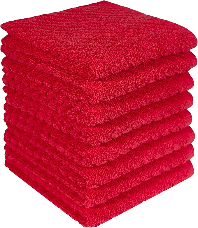 Bumble Towels Premium Kitchen Dish Cloths | 8 Pack | Diagonal Deluxe Dish Cloth by BumbleTowels