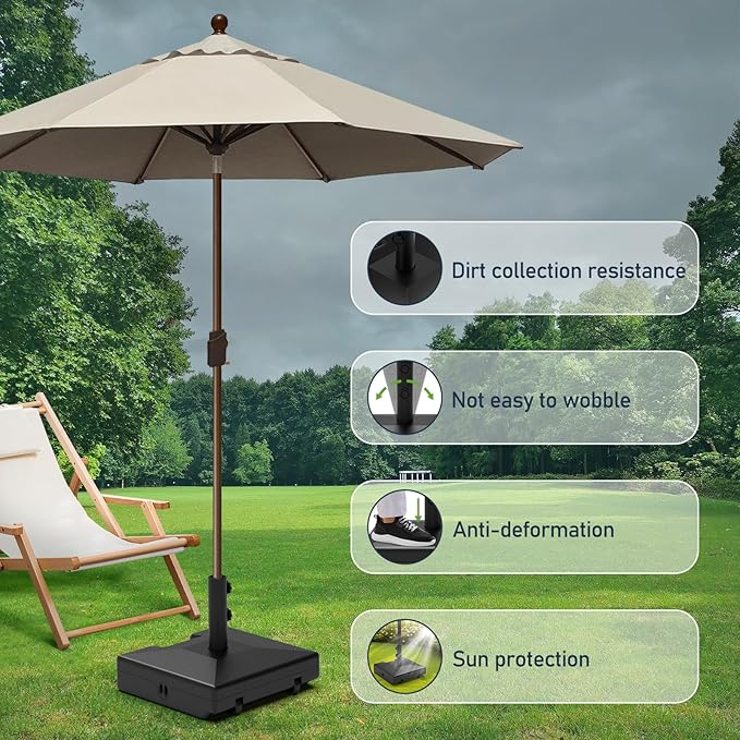 Patio Umbrella Base with Wheels and Handle, 120lbs Heavy Duty Umbrella Base, Rust-Resistant and Windproof Design, Easy to Move, Stable Umbrella Stand Outdoor Base for Patio, Terrace, and Poolside - Image 3