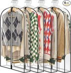 40" All Clear Garment Bags for Hanging Clothes, Plastic Garment Covers by Perber