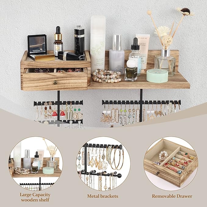 VINAEMO Jewelry Organizer Hanging Wall Mounted Jewelry Holder - Image 3