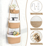 Hanging Storage Baskets, Over the Door Basket, Cotton Wall Baskets Storage - Image 7