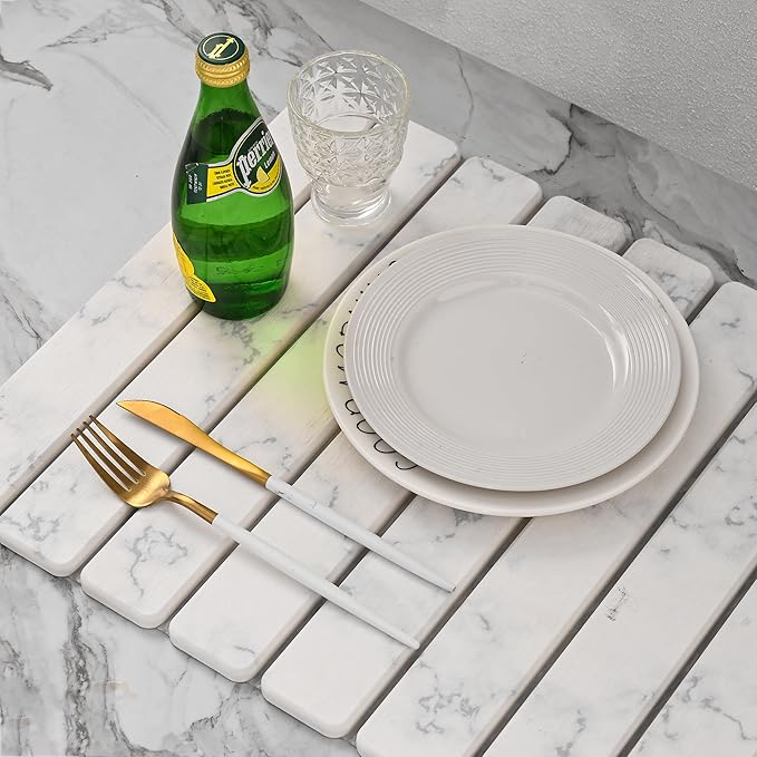 Large Stone Drying Mat for Kitchen Counter, Quick Drying Mat, Glasses and - Image 4