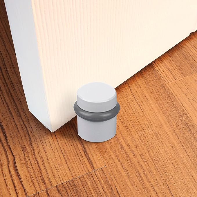 Design House Modern Cylindrical Door Stop – White Floor Rubber Bumper - Image 7