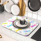 Easter Dish Drying Mat for Kitchen Counter Cute Bunny Floral Holiday Microfiber - Image 5