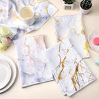 Boyiee Set of 6 Marble Kitchen Towels Gold Dish Towels Absorbent Stylish Marble - Image 2